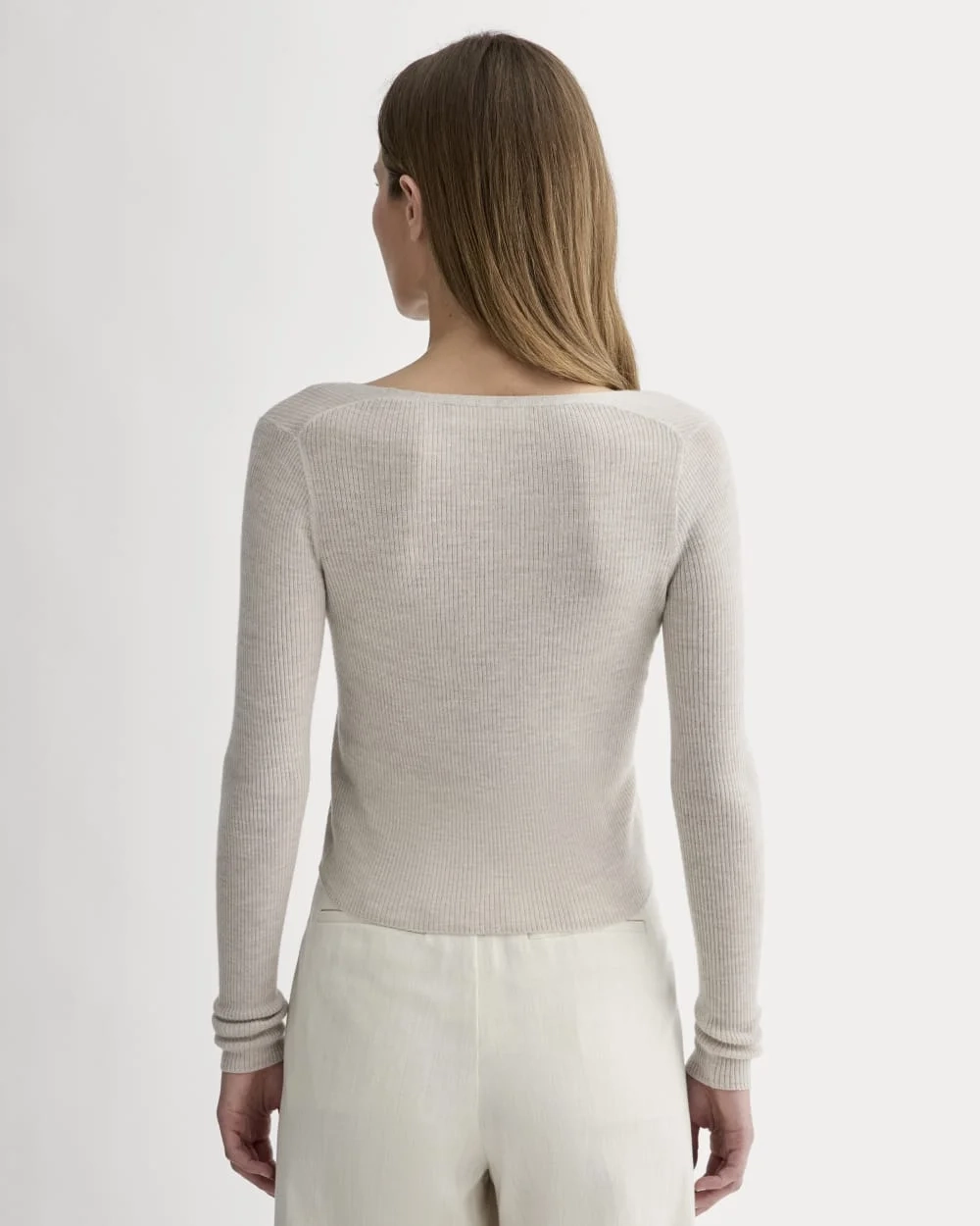The Cardigan in Ultrasoft Merino | Heather Oatmeal (2)
