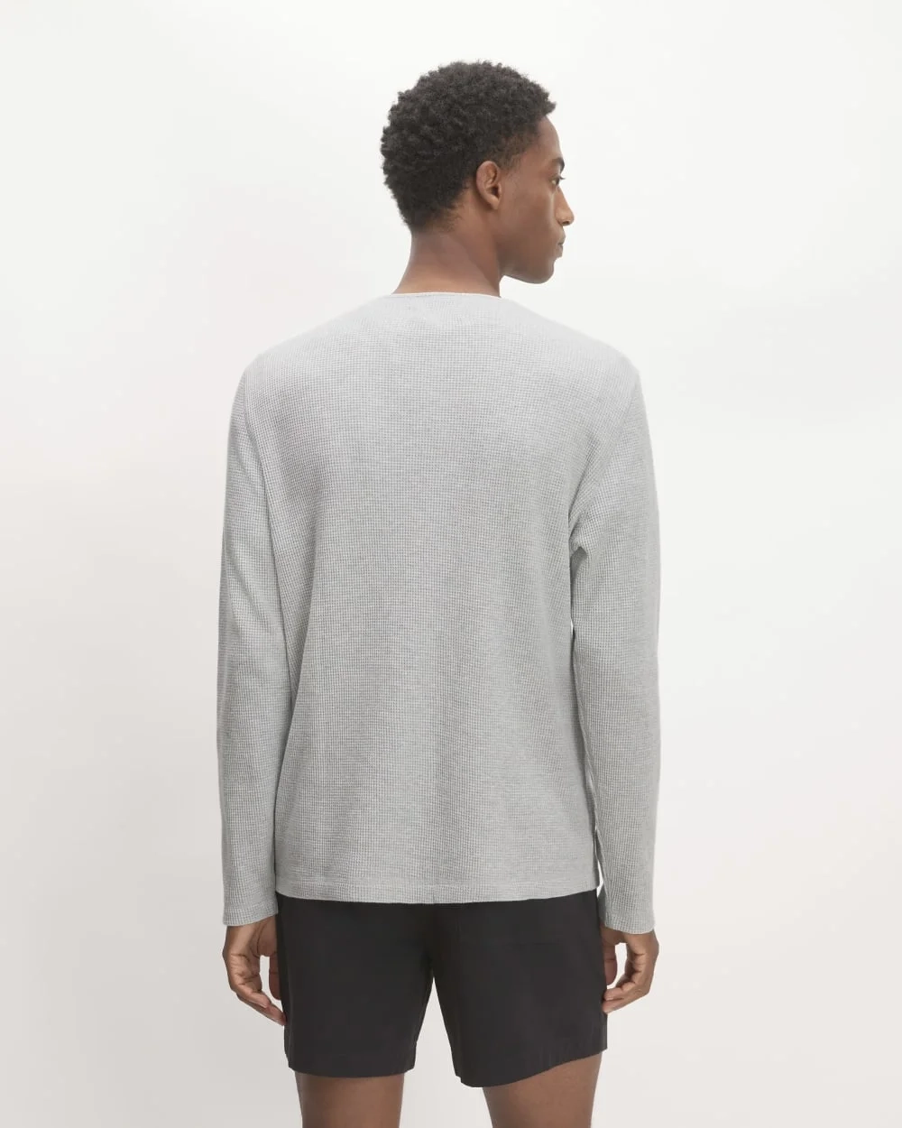 The Waffle Long-Sleeve Henley | Light Grey Donegal (3)