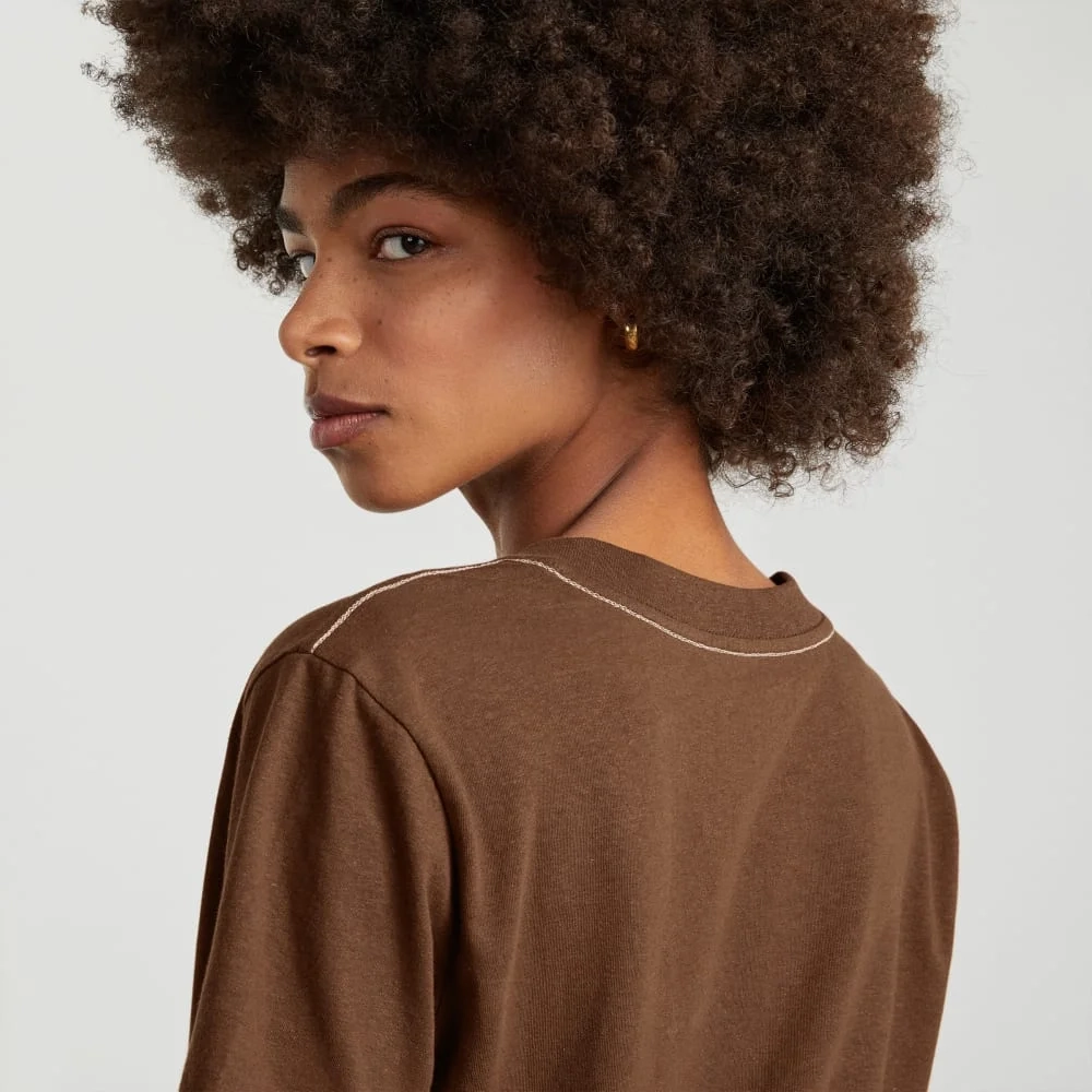 The Vintage V-Neck Hemp Tee | Espresso (2)
