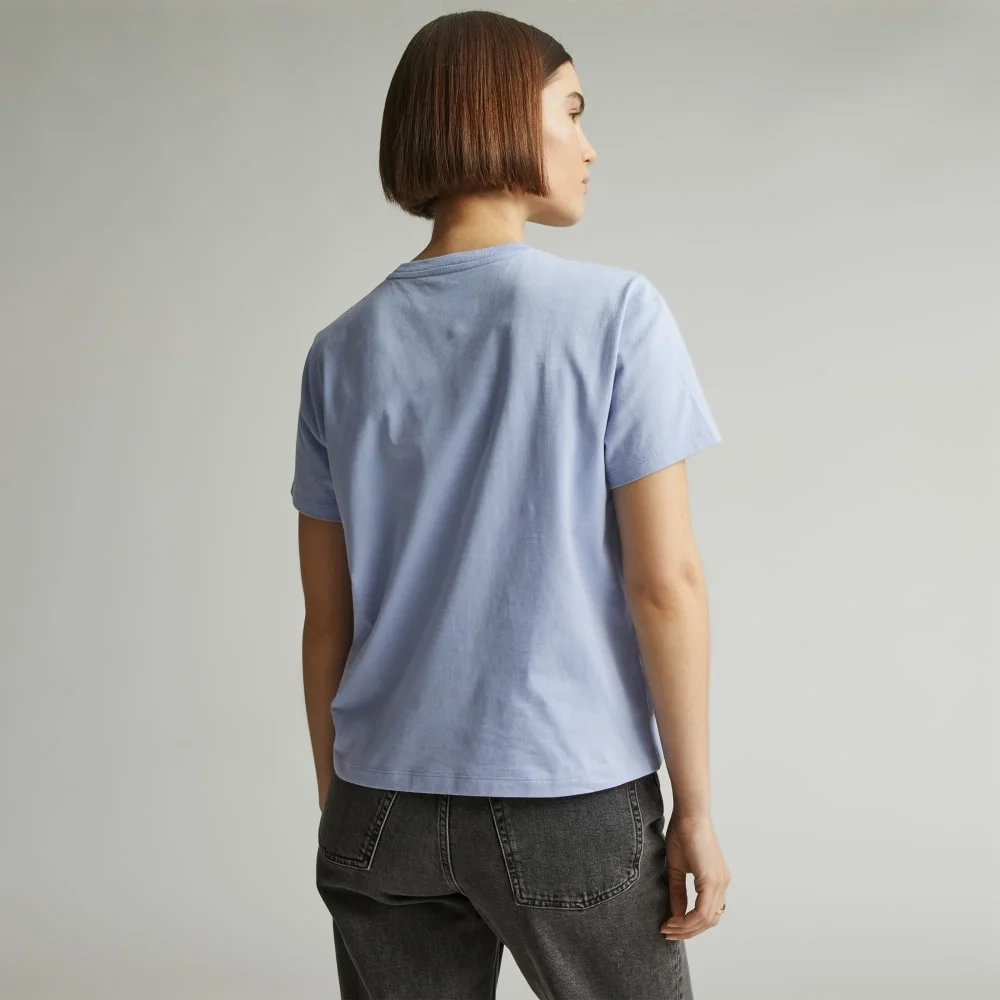 The Box-Cut Tee in Essential Cotton | Periwinkle | Pocket (2)