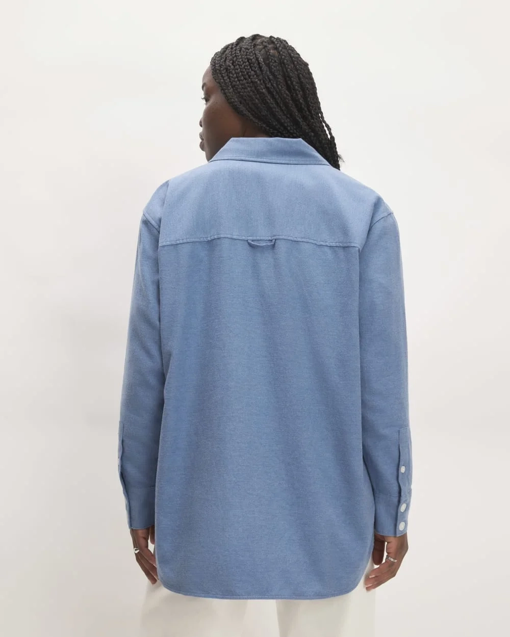 The Classic Cotton Flannel Shirt | Heathered Heritage Blue (4)