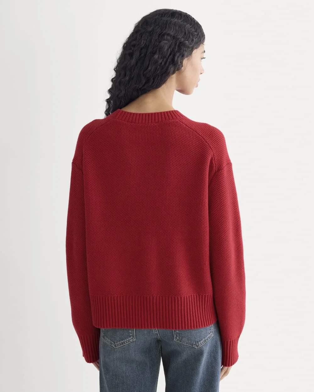 The Cotton Honeycomb Square Crew | Berry Red (3)