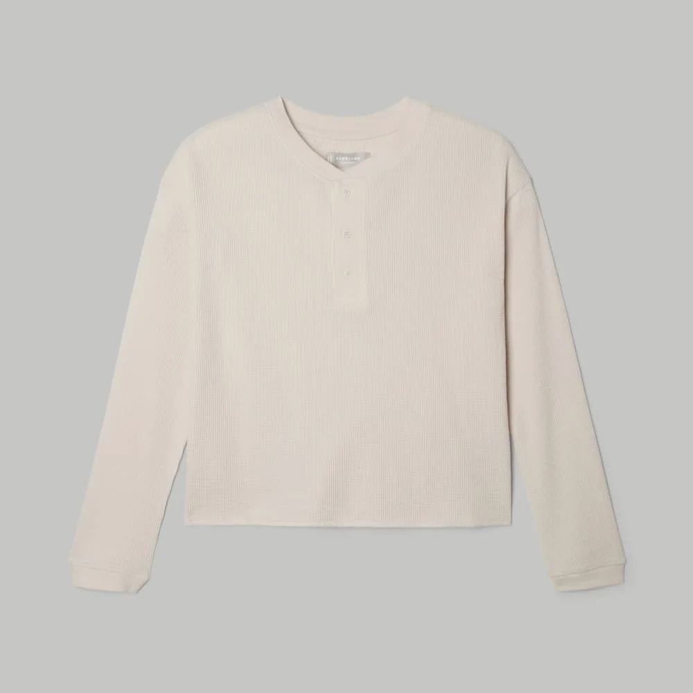 The Organic Cotton Waffle Henley | Brazilian Sand (6)