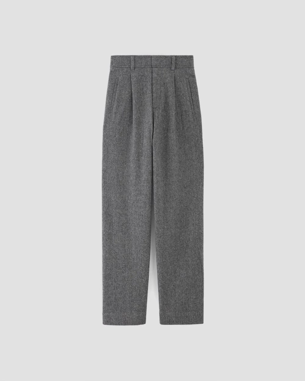 The ReWool® Way-High Drape Pant | Grey Herringbone (4)
