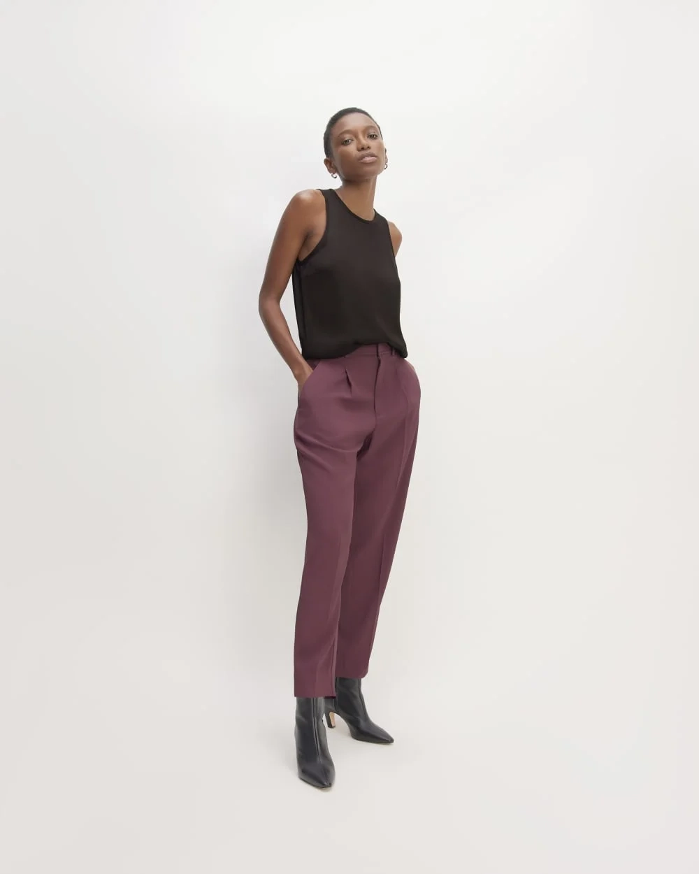 The Satin Racerback Top | Black (2)