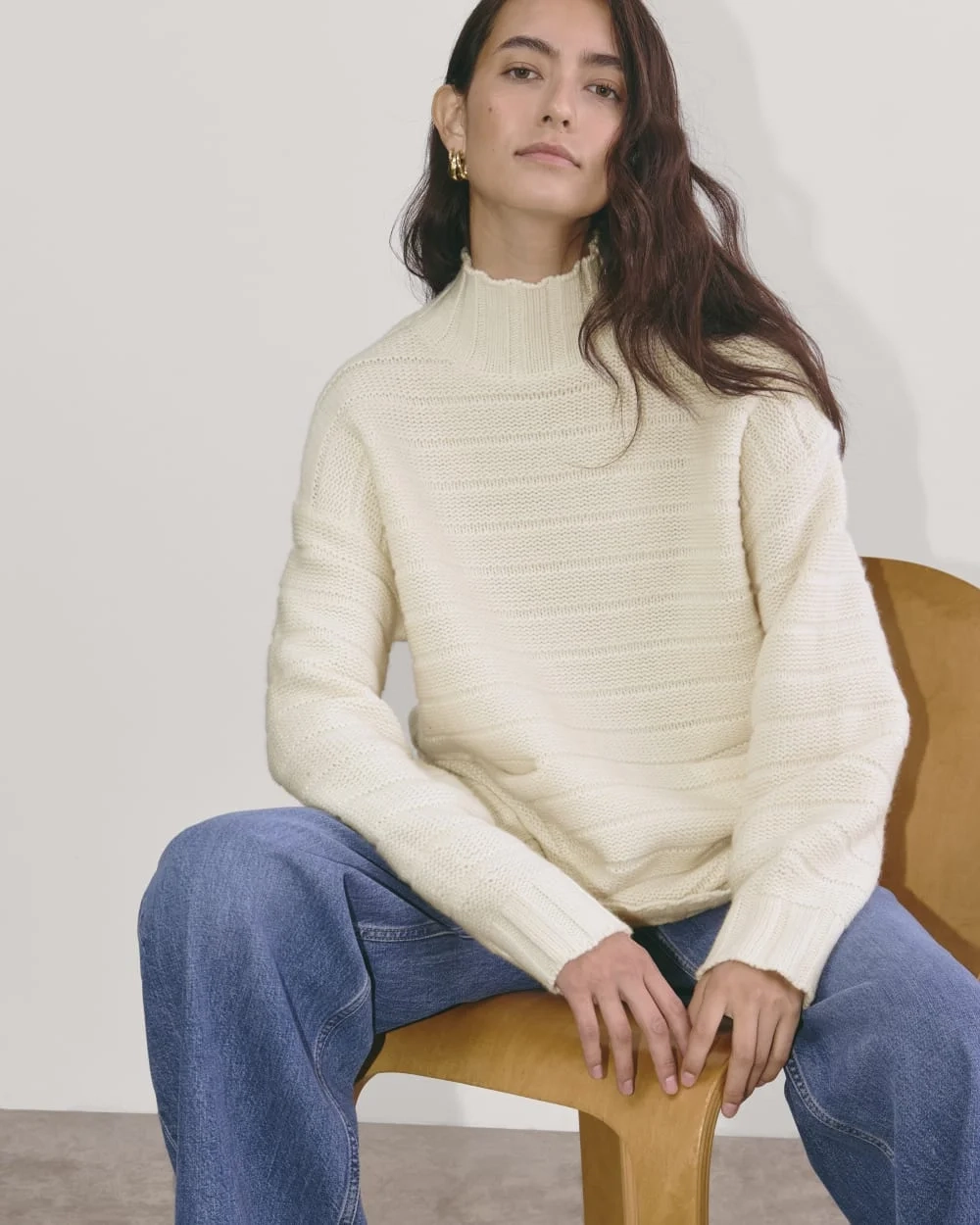 The Oversized Turtleneck in Luxe Merino | Bone (4)