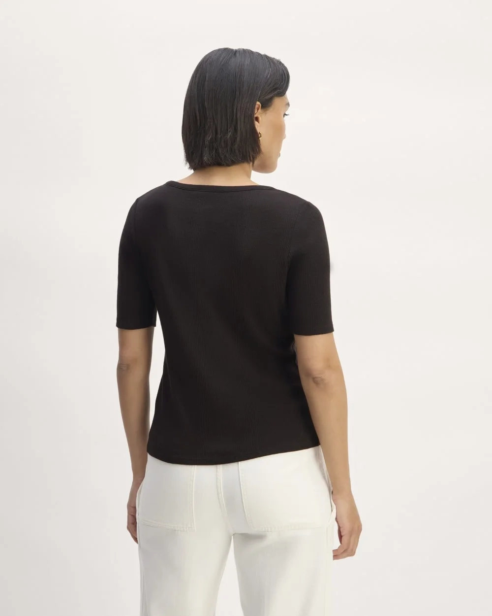 The Vintage Rib Scoop-Neck Top | Black (3)