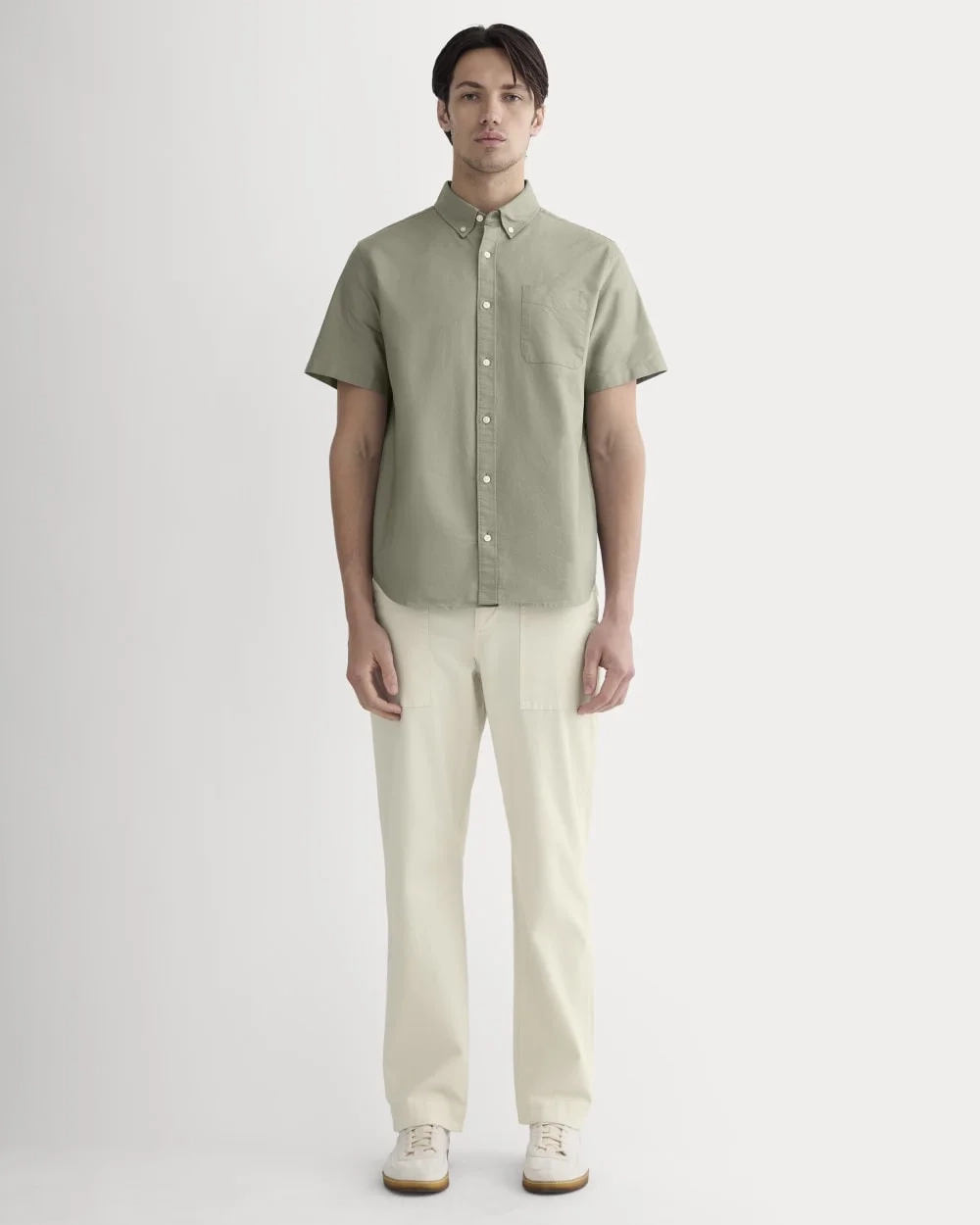 The Organic Short Sleeve Oxford Shirt | Sage Green (4)