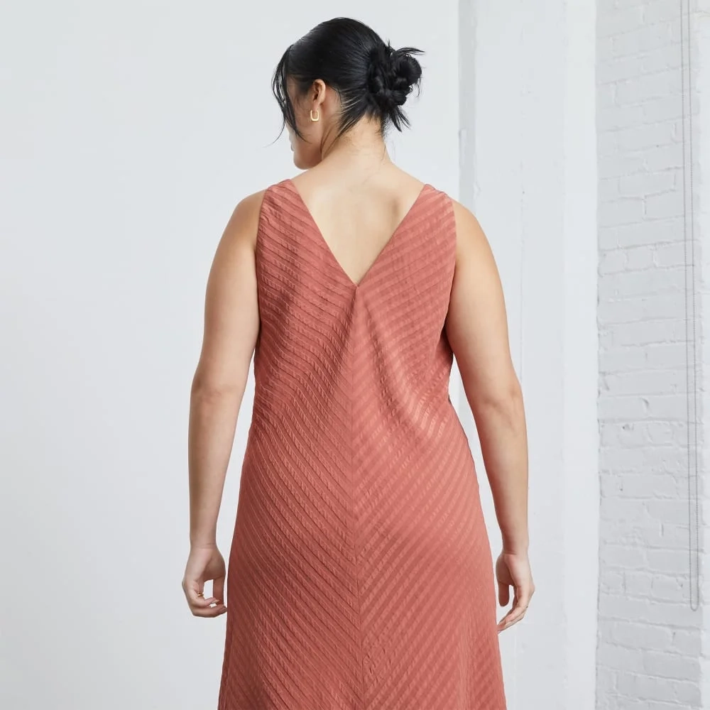 The City Stripe Midi Dress | Redwood (3)