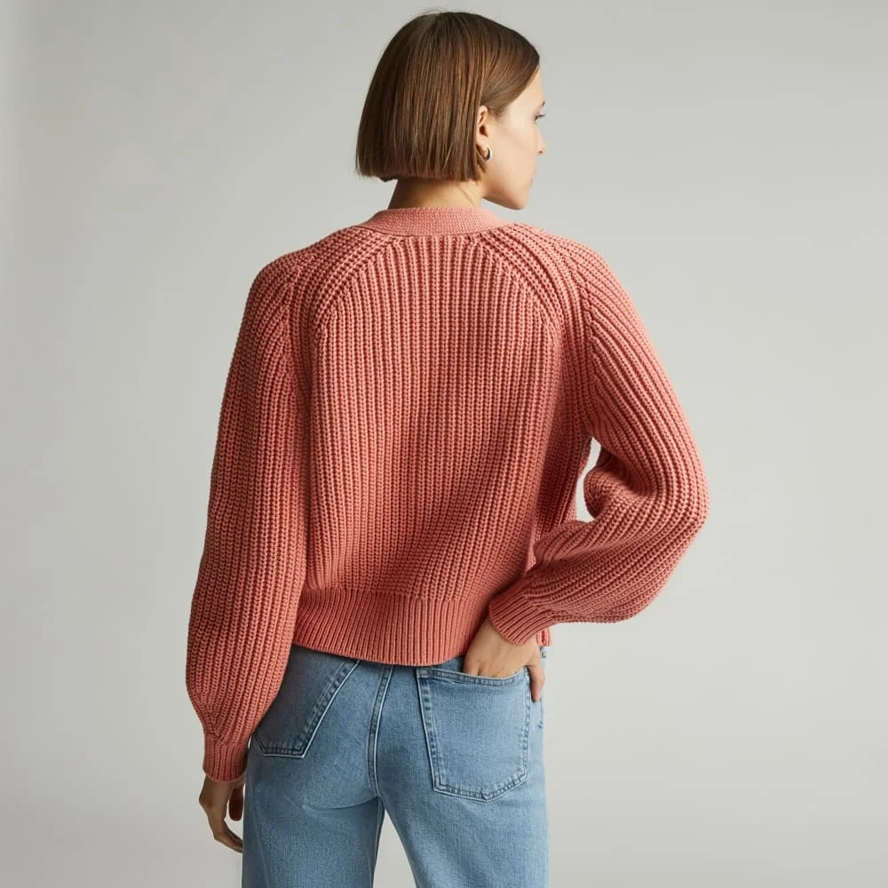 The Texture Cotton Cardigan | Light Rose (5)