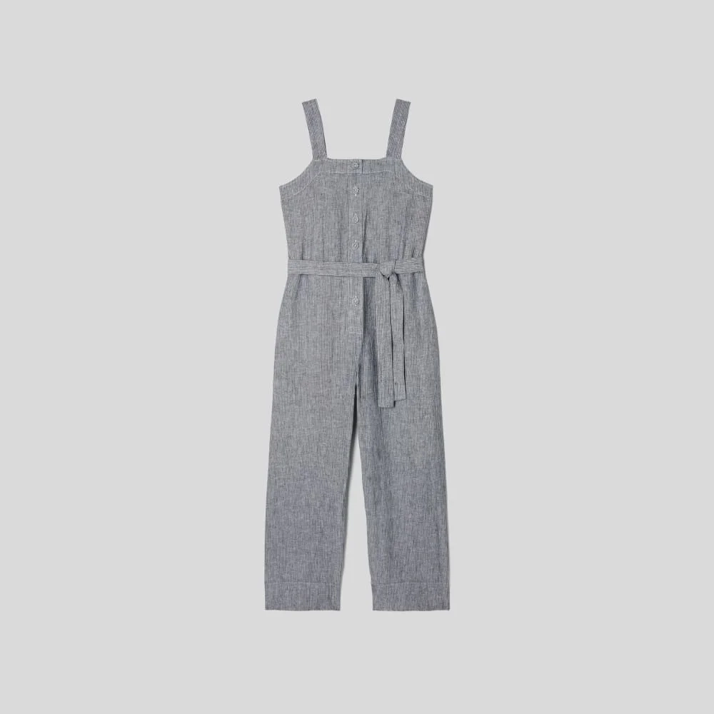 The Linen Jumpsuit | Canvas Tan / Navy (3)