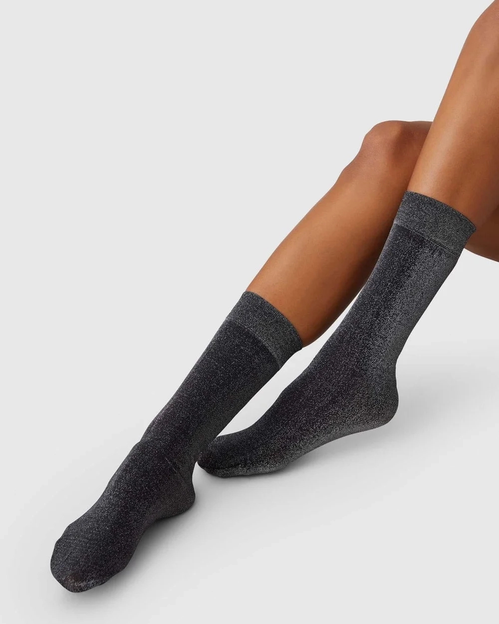 Ines Shimmery Socks |  Black (2)