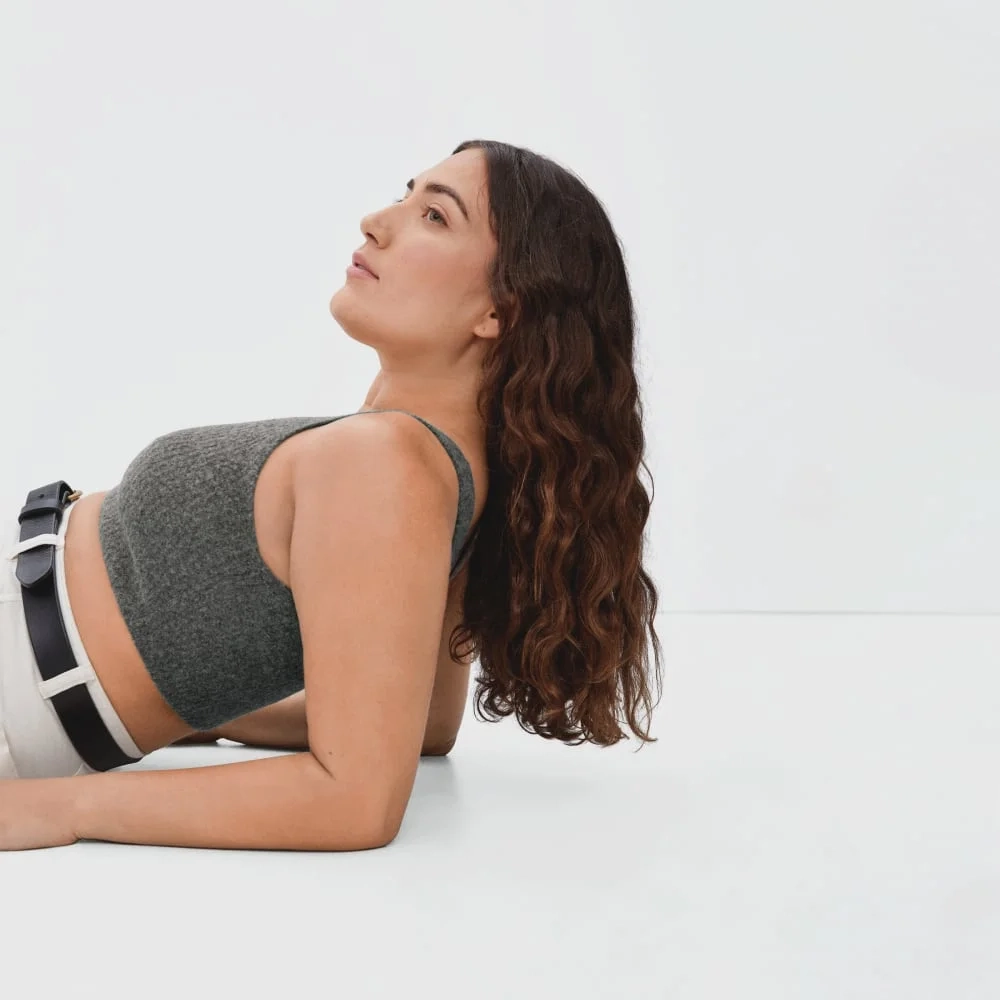 The Cozy-Stretch Tank | Heathered Charcoal (5)