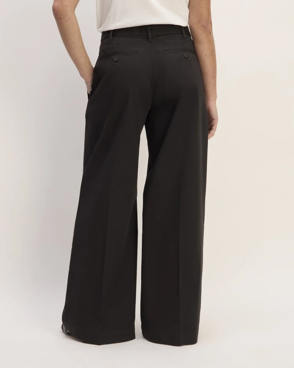 The Pleated Wide-Leg Chino | Black (2)