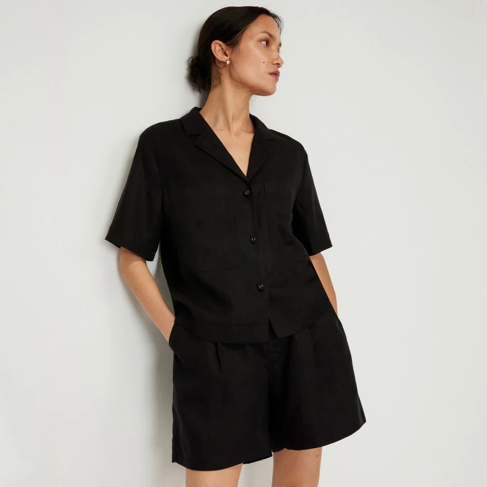The Linen Workwear Shirt | Black (4)