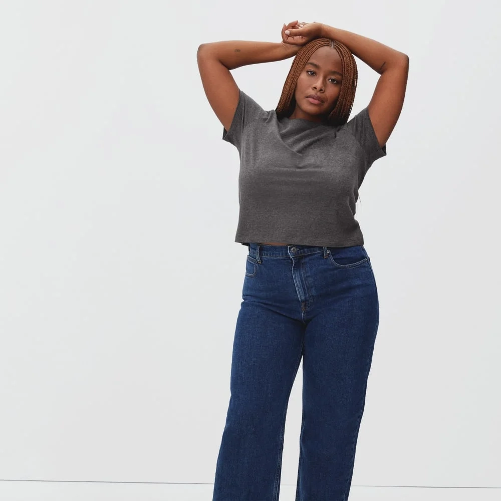 The Organic Cotton Box-Cut Pocket Tee | Charcoal | No Pocket (5)