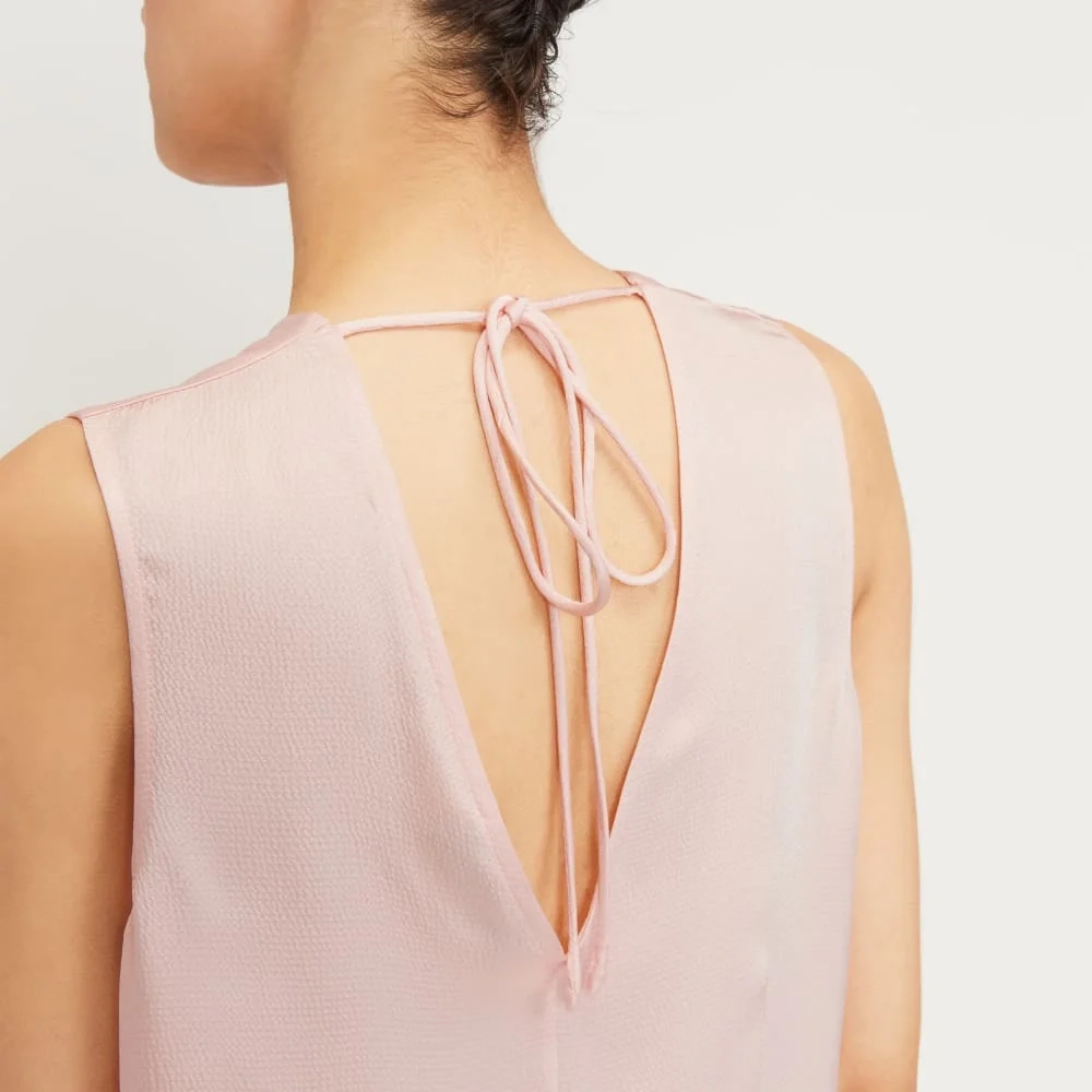 The Satin V-Neck Top | Petal Pink (3)