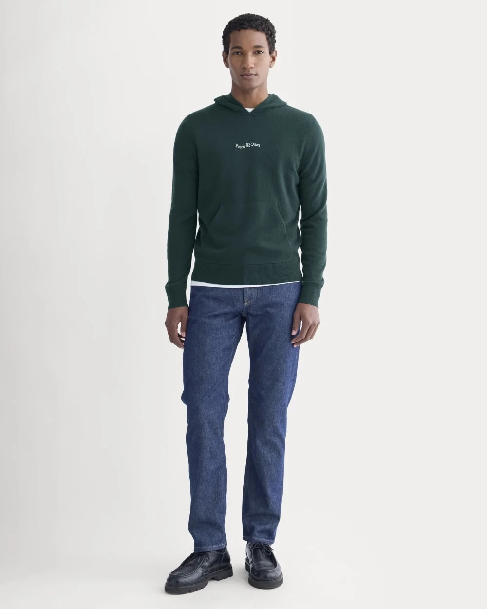 Everlane x Peace & Quiet Cashmere Hoodie | Pine (4)