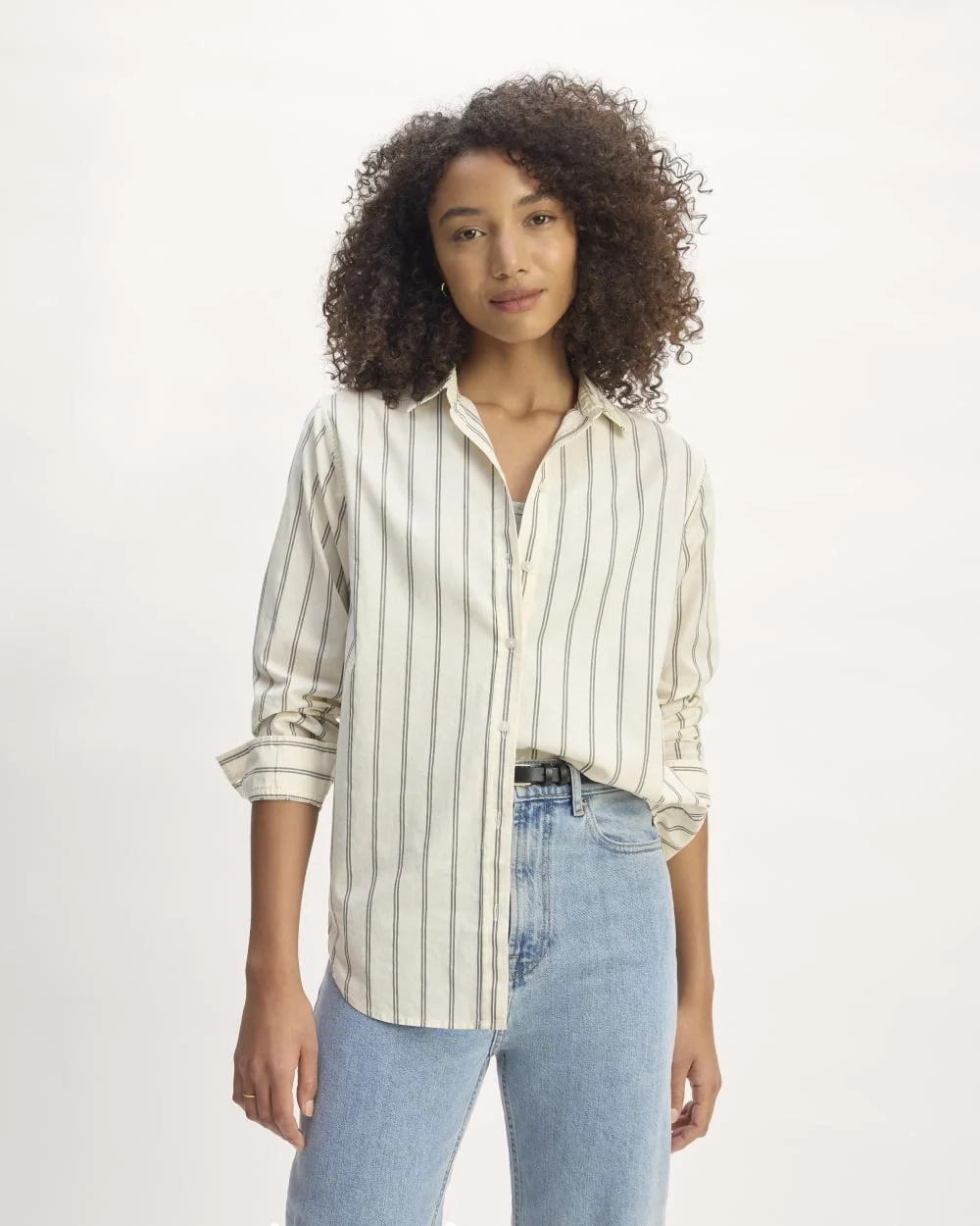 The Must-Have Shirt in Silky Cotton | Bone / Black