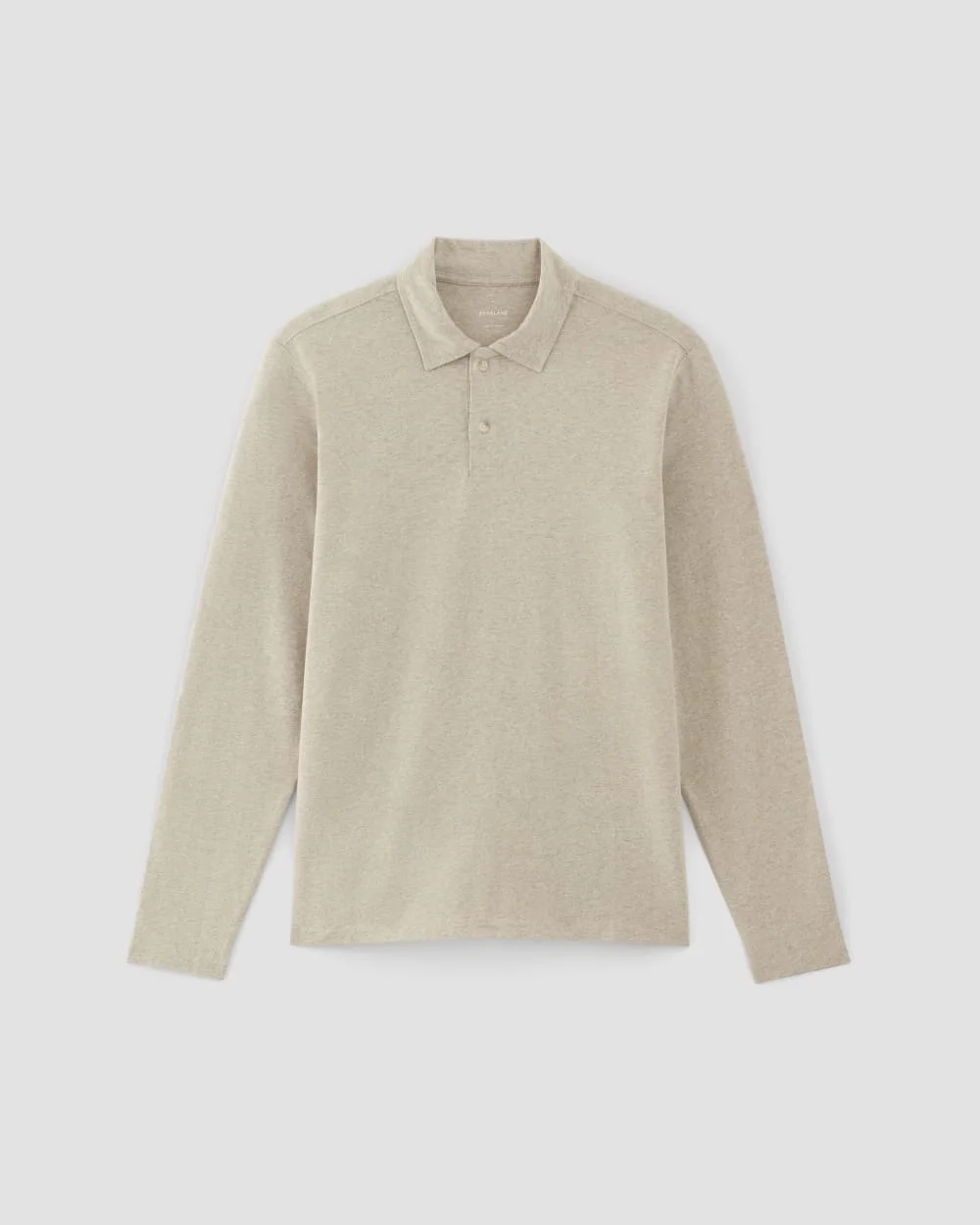 The Premium Weight Long-Sleeve Polo | Heather Oatmeal (3)