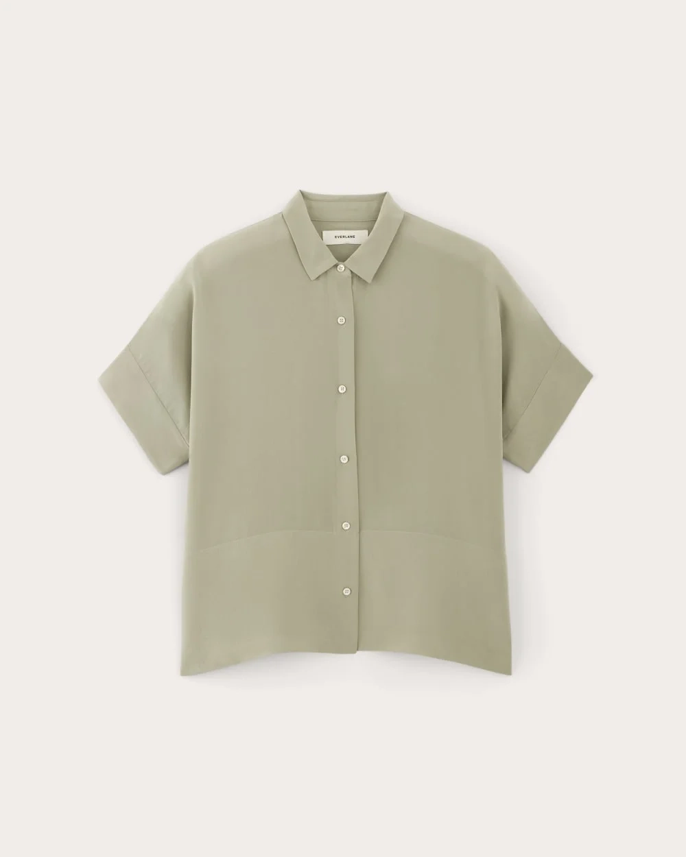 The Boxy Shirt in Washable Silk | Seagrass (3)