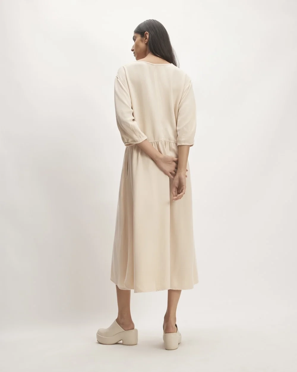 The TENCEL™ Puff-Sleeve Dress | Whisper Pink (3)