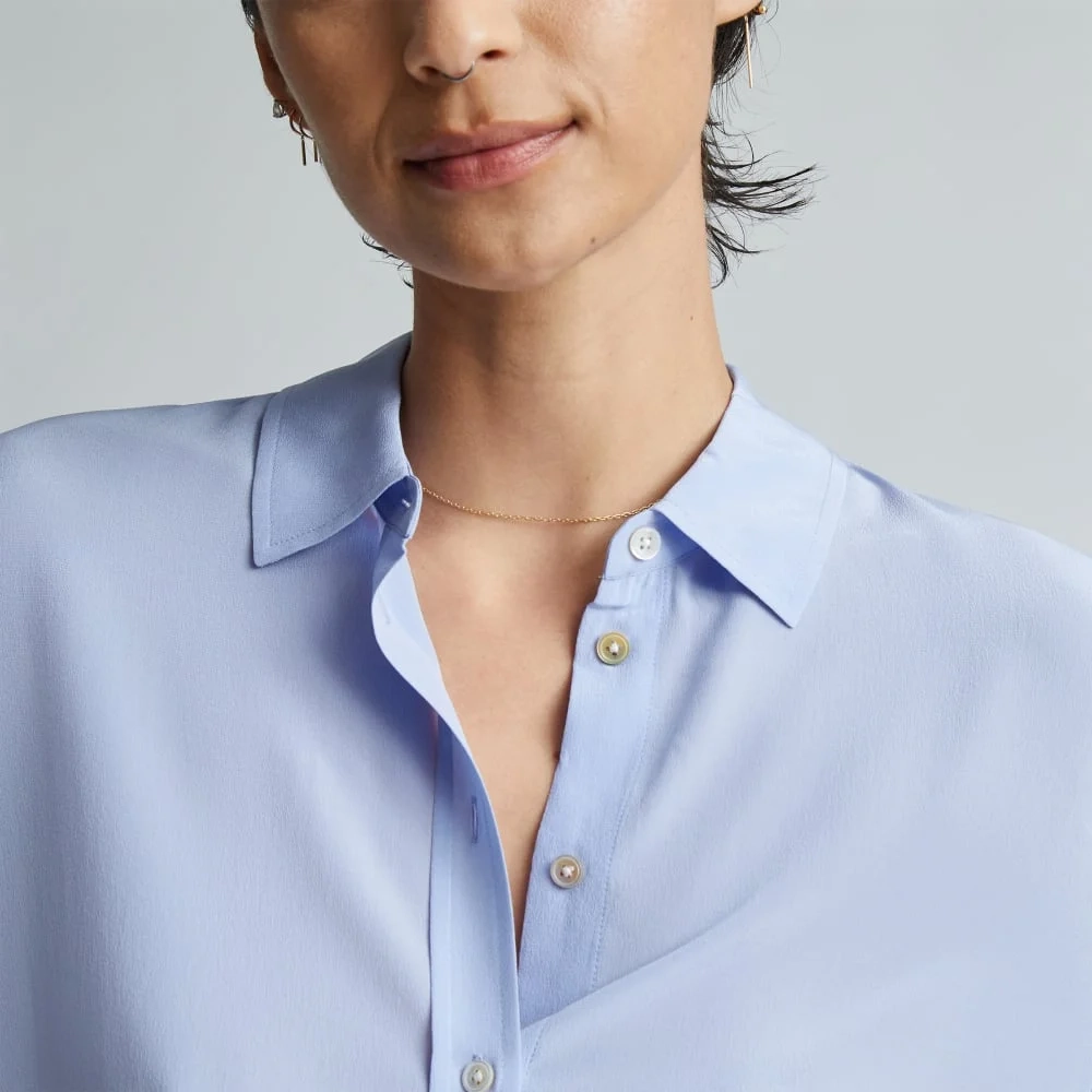 The Must-Have Shirt in Washable Silk | Periwinkle (4)
