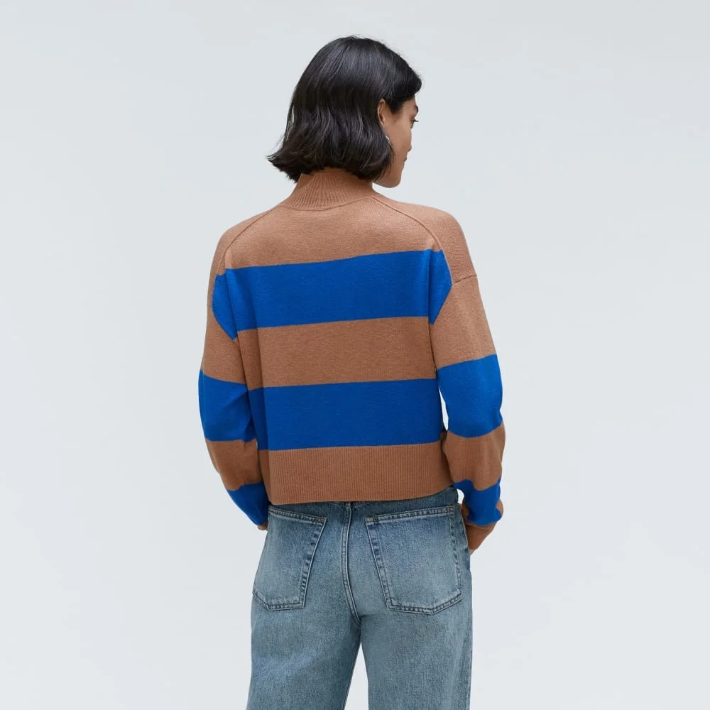 The Luxe Merino Turtleneck | Sahara / Lapis Blue (2)