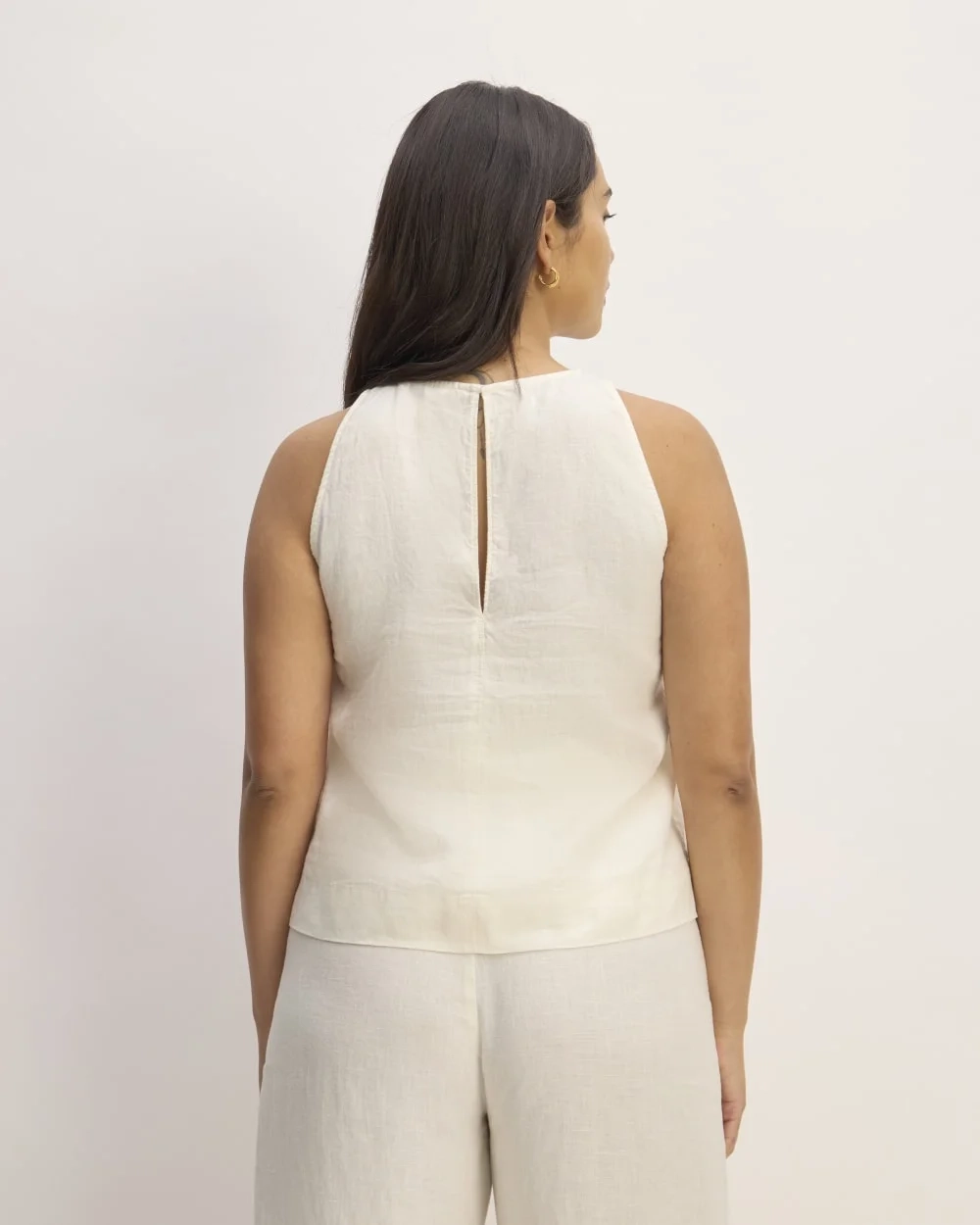 The Linen High-Neck Tank | Bone (4)