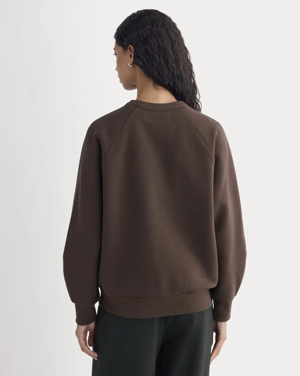 Luxe Fleece Raglan Crewneck | Dark Chocolate (3)