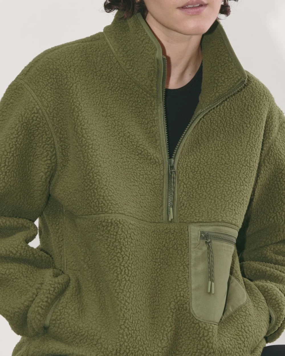The ReNew Fleece Oversized Half-Zip | Kalamata (2)