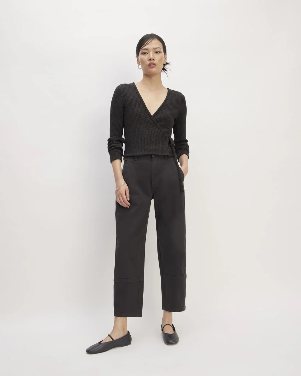 The Cozy Rib Wrap Top | Black (4)