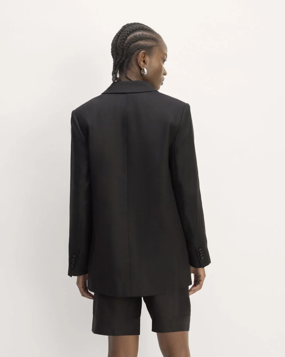 The Oversized Blazer in Linen | Black (3)