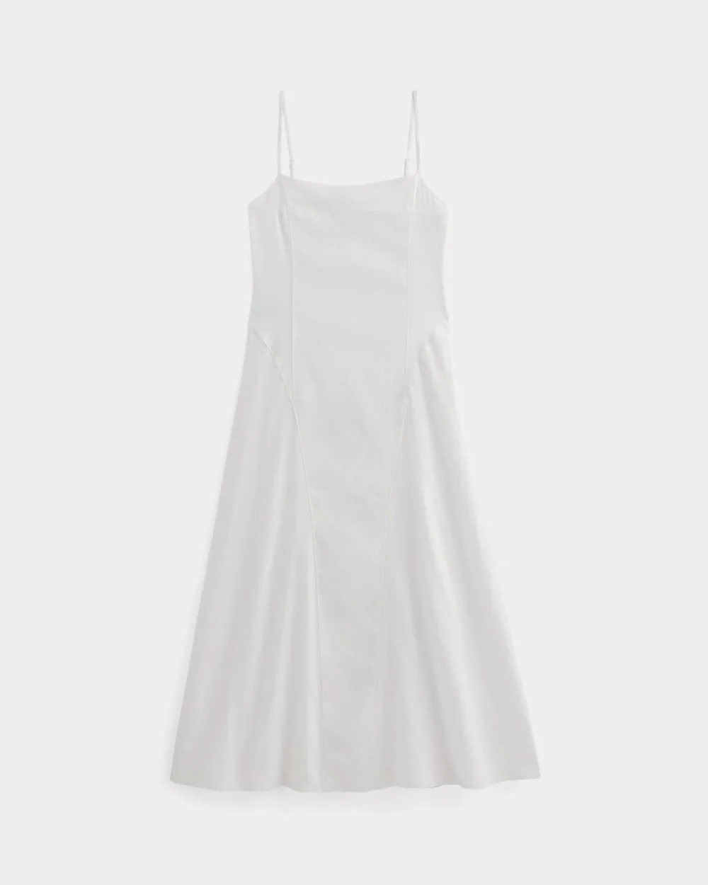 The Seamed Dress in Stretch Linen | White (4)