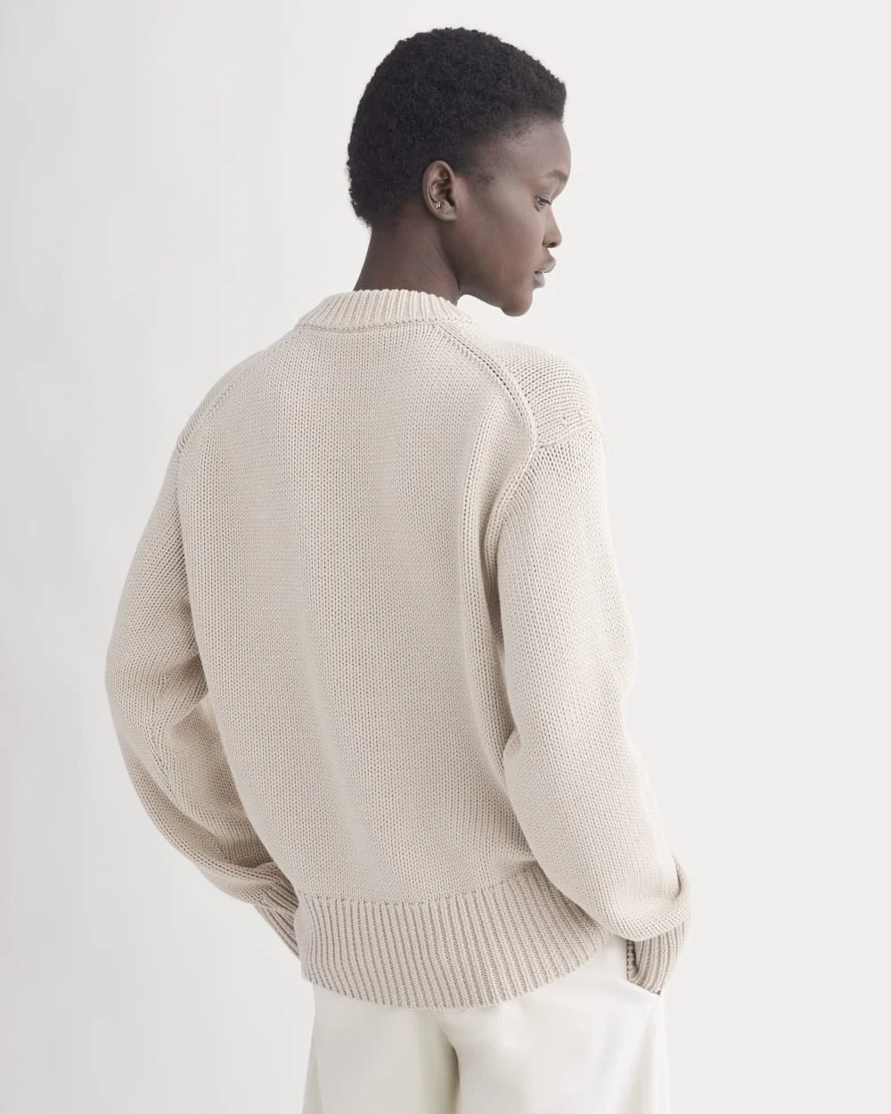 Oversized Cocoon Crew in Elevated Cotton | Peyote (2)