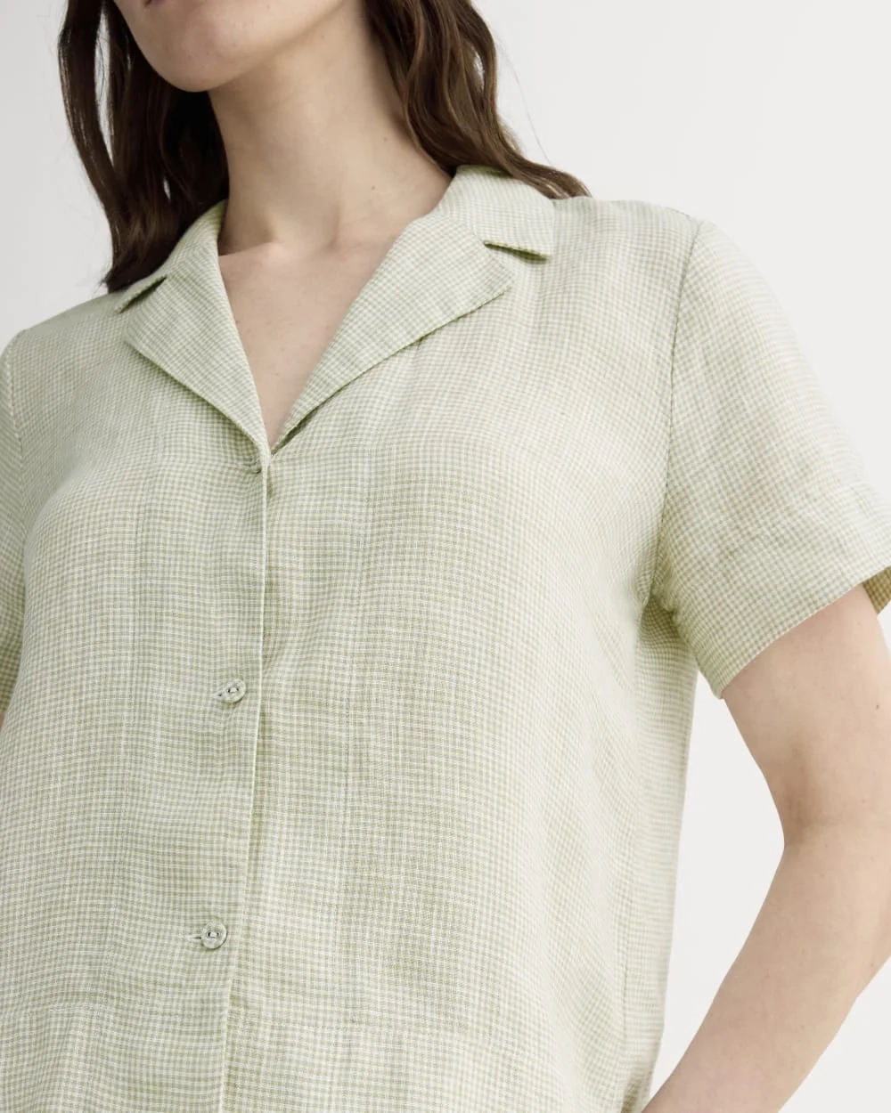 The Notch Shirt in Linen | Elm Gingham (3)