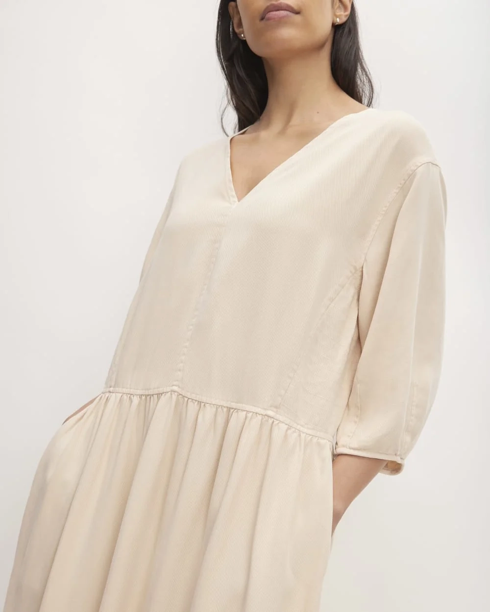 The TENCEL™ Puff-Sleeve Dress | Whisper Pink (4)