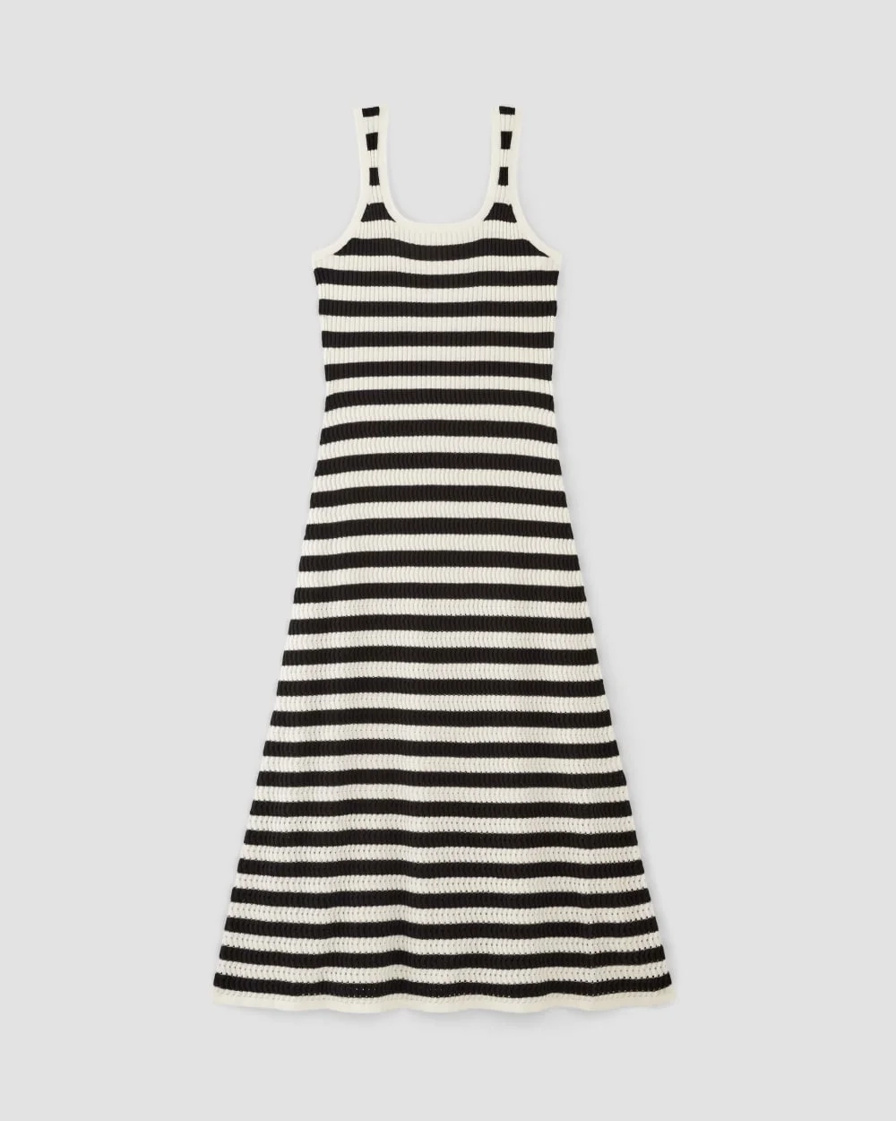 The Crochet Knit Tank Dress | Bone / Black (4)