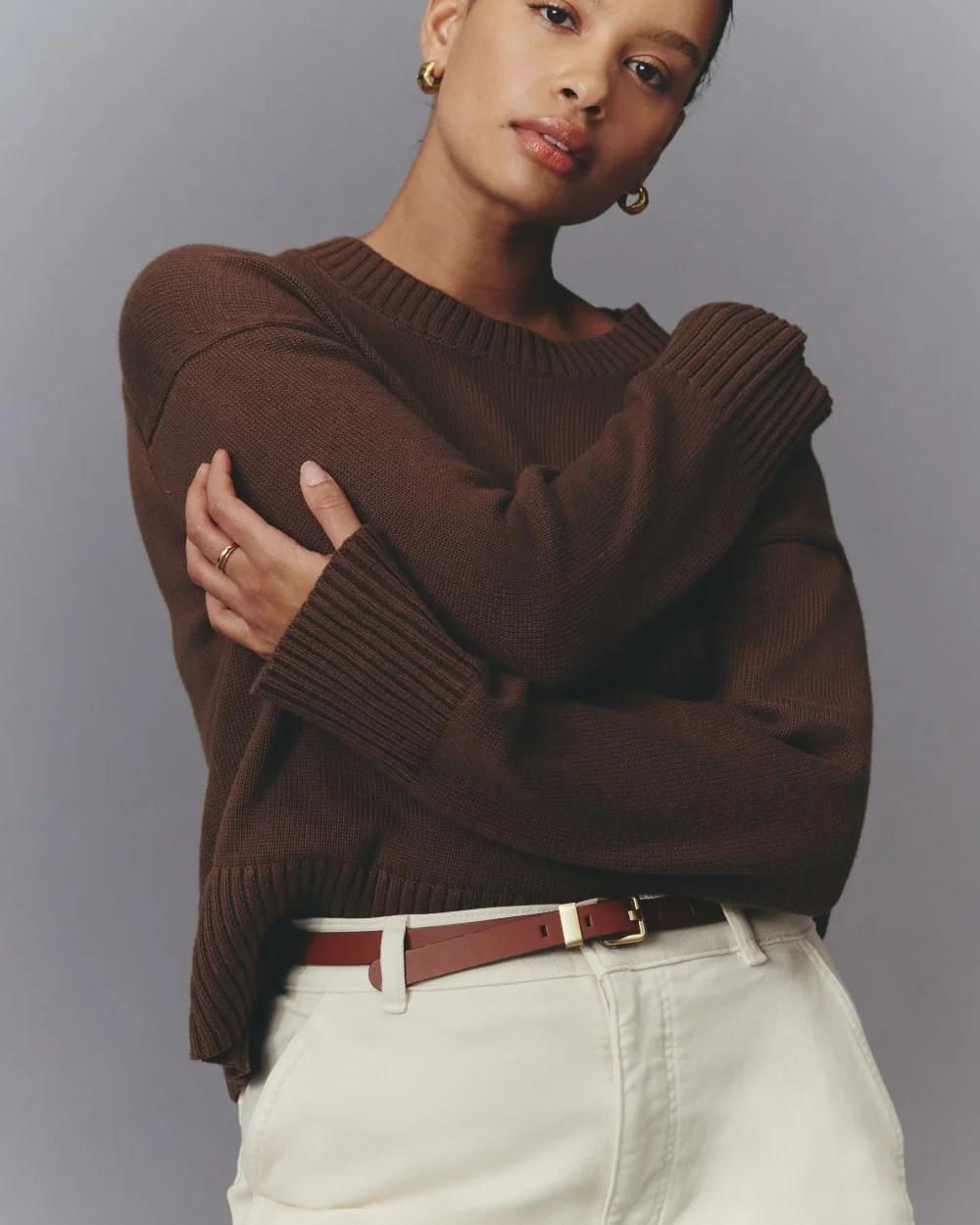 The Boxy Sweater in Everyday Cotton | Cocoa (2)
