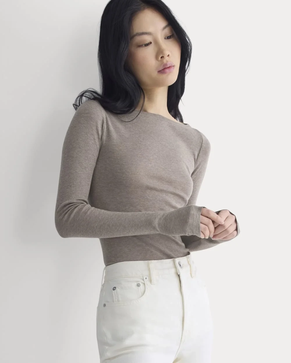 Tissue Boatneck Top | Heathered Chocolate Chip (2)