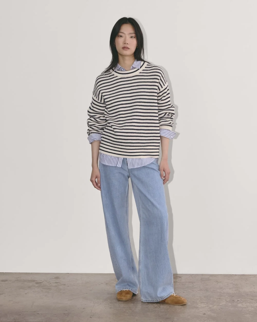 The Cocoon Crew in Everyday Cotton | Canvas / Navy (3)