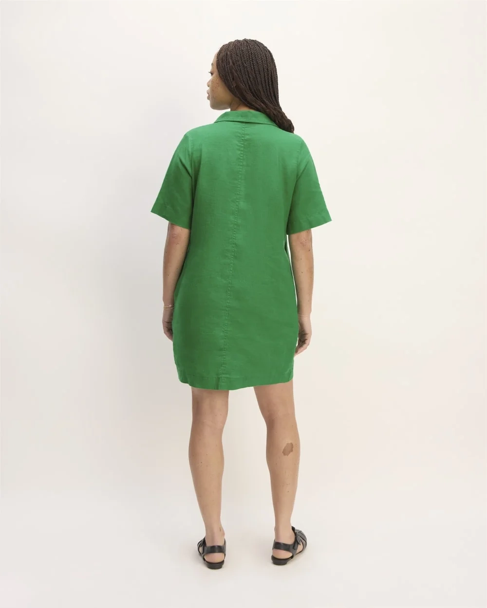 The Shirtdress in Linen | Grass Green (4)