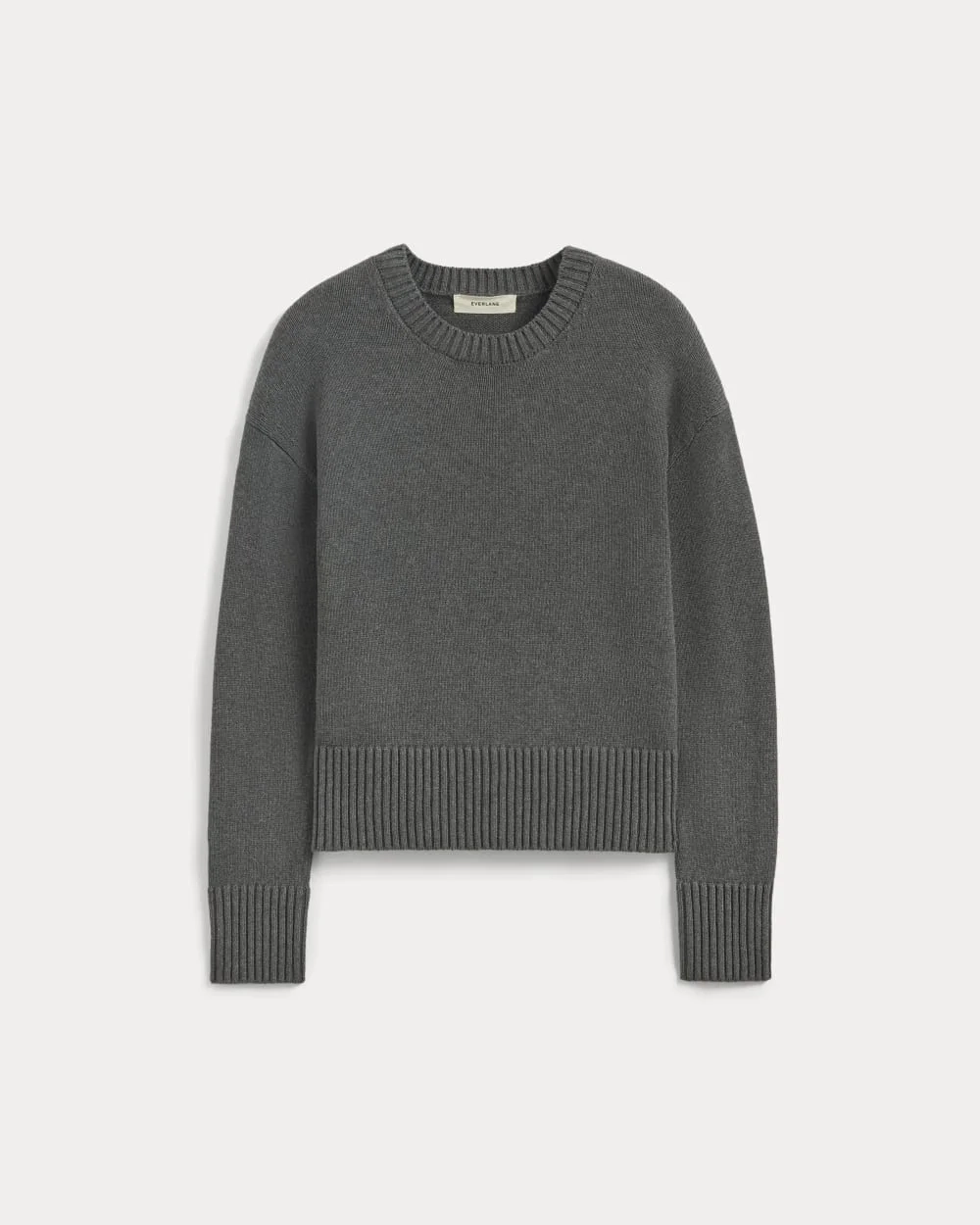 The Boxy Sweater in Everyday Cotton | Heathered Charcoal (4)