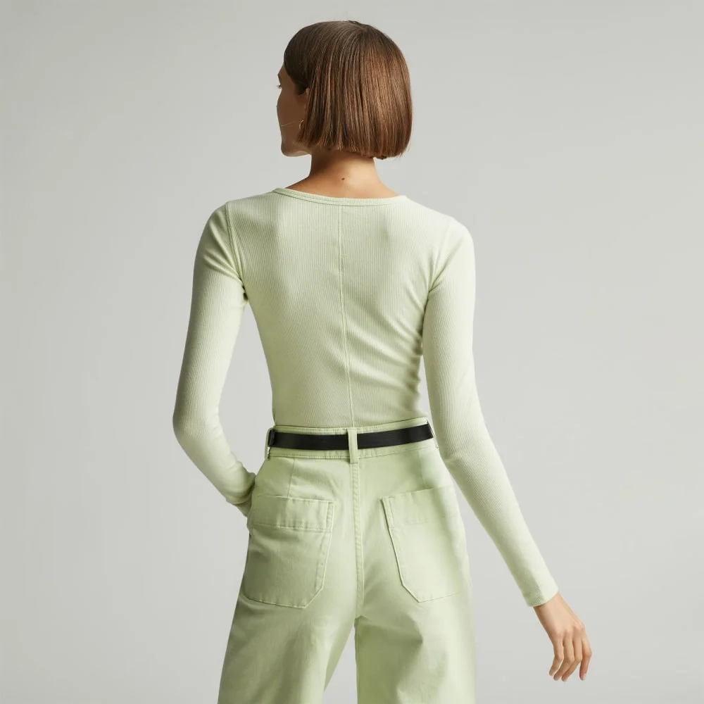 The Pima Micro-Rib Long-Sleeve Crew | Seafoam Green (3)