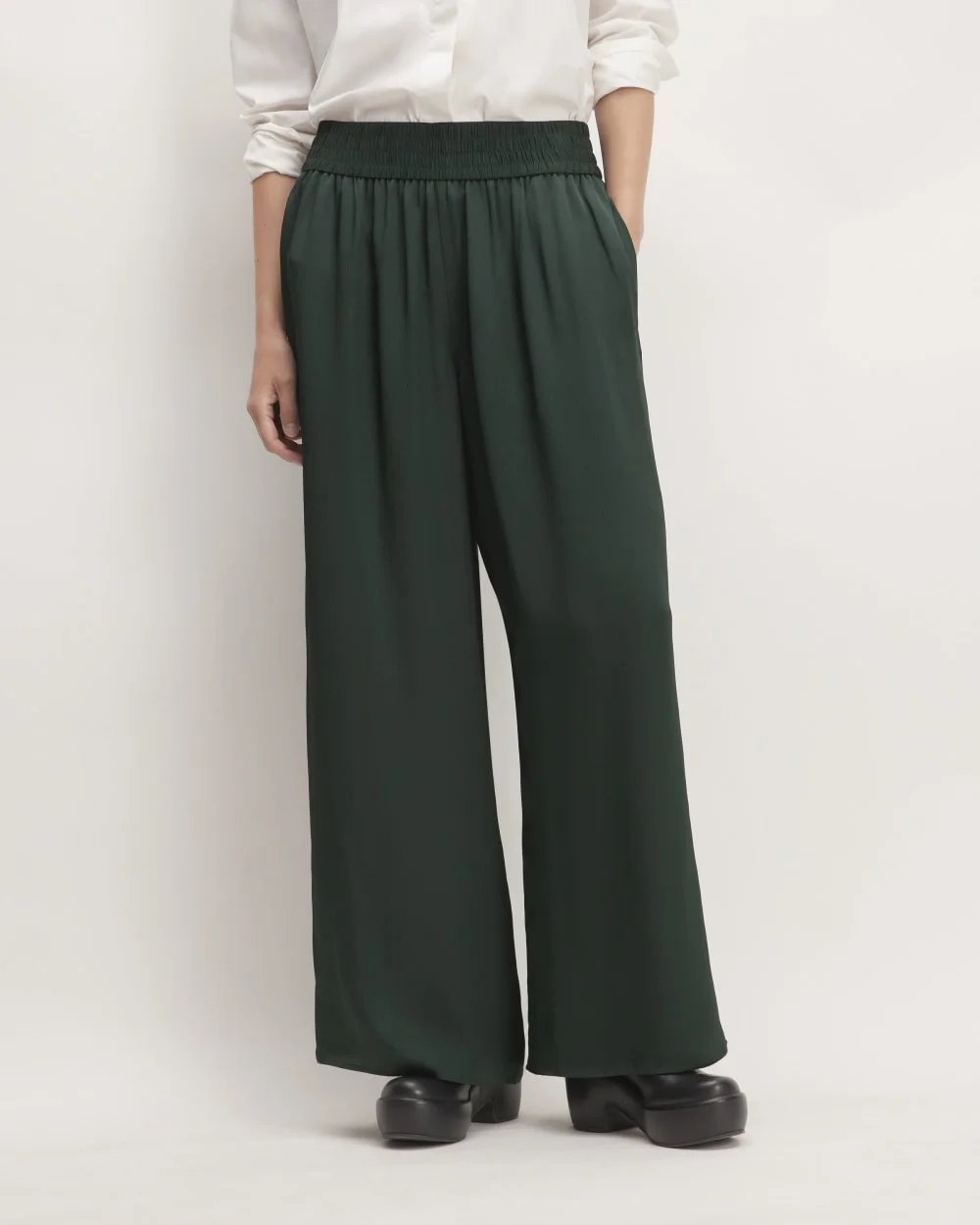 The Satin Pull-On Pant | Scarab (2)