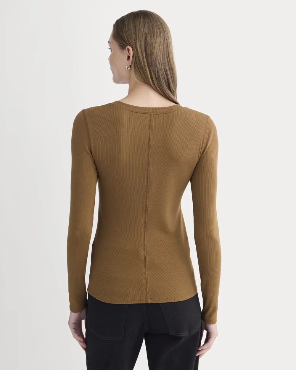 The Luxe Rib Henley | Toffee (3)