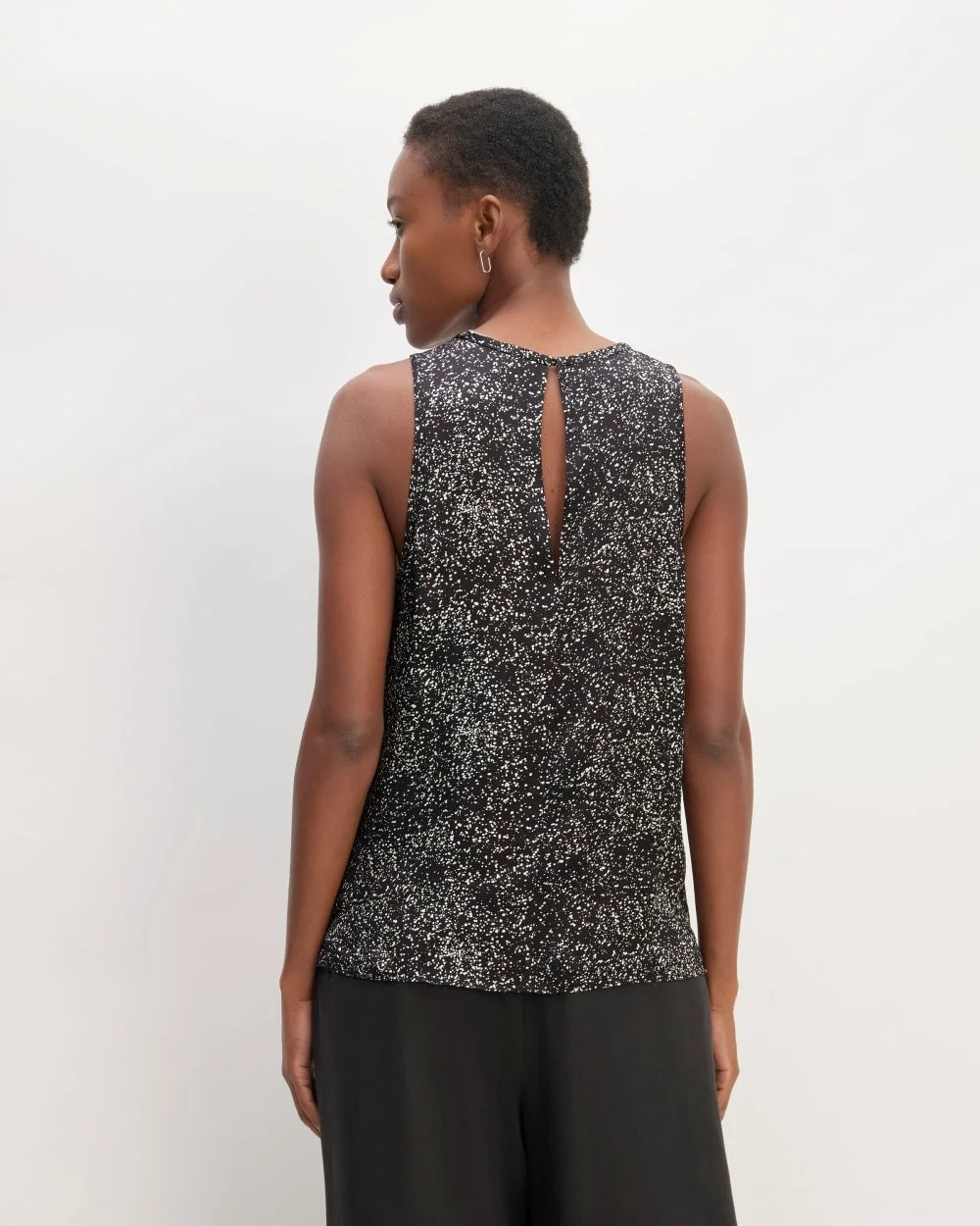 The Satin Racerback Top | Black Moonsplatter (3)