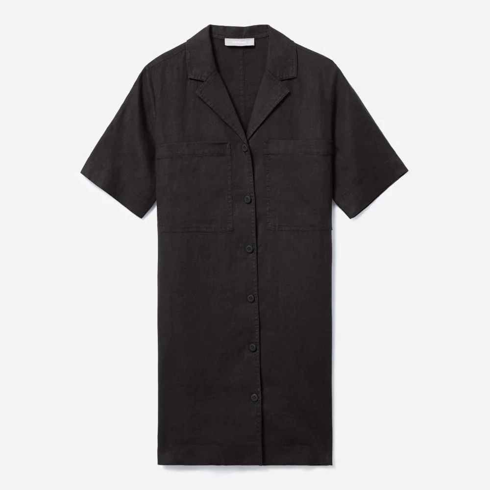 The Linen Workwear Dress | Black (4)