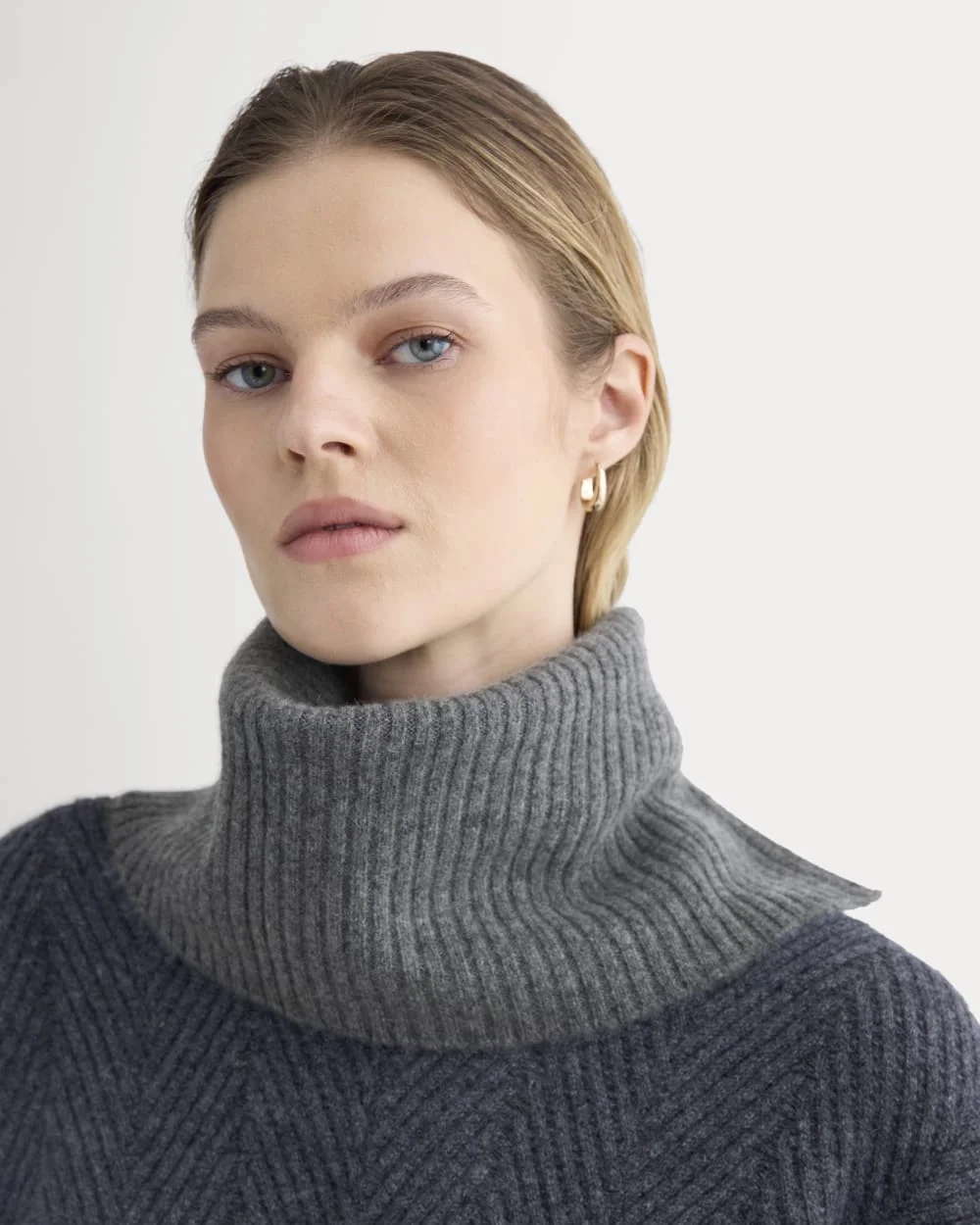 Cashmere Snood | Heather Mid Grey (2)