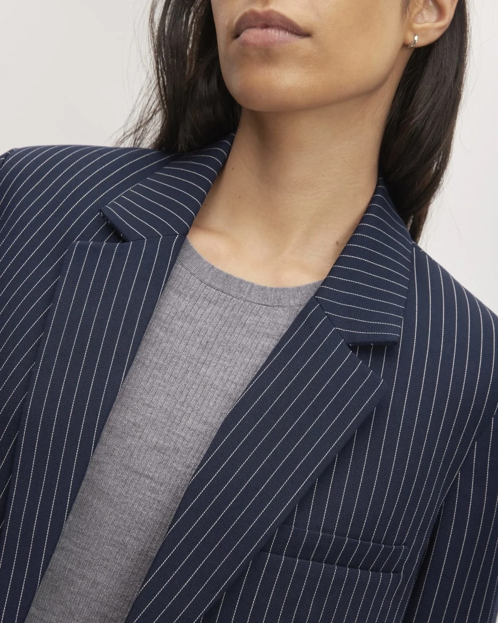 The Oversized Blazer in Buttersmooth | Navy / Bone (3)